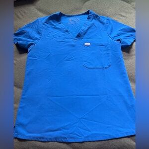 Figs Catarina One-Pocket Scrub Top Royal Blue Medium